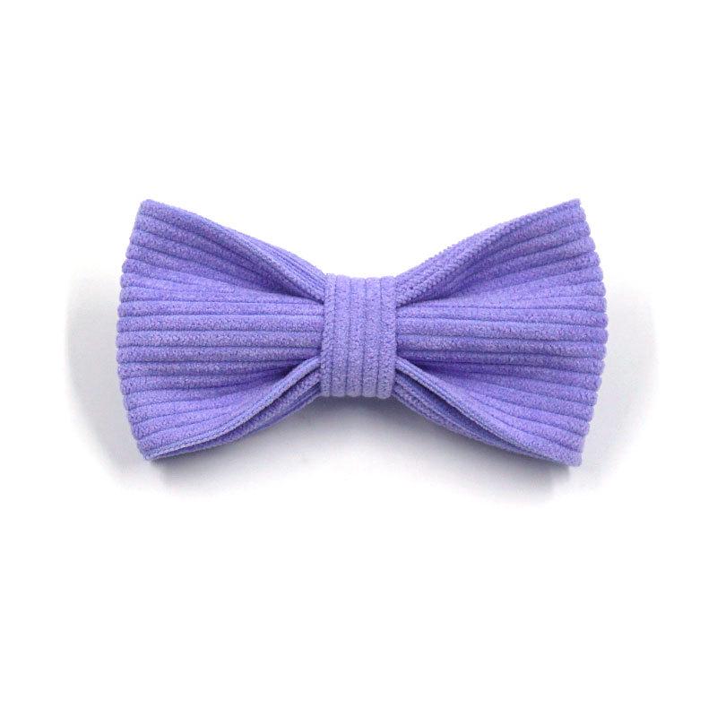 Corduroy Pet Collar & Leash Set with Bow Tie