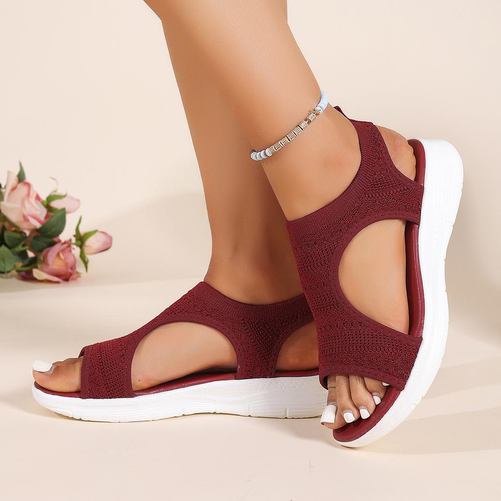 Women's Shoes Summer Comfortable Casual Sports Sandals Women's Beach Wedge Sandals Women's Mesh Knitted Roman Sandals