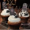 Halloween Baking 48Pcs Tombstones Cupcake Toppers Graveyard Decoration With Novelty Shovel Spoons For Parties