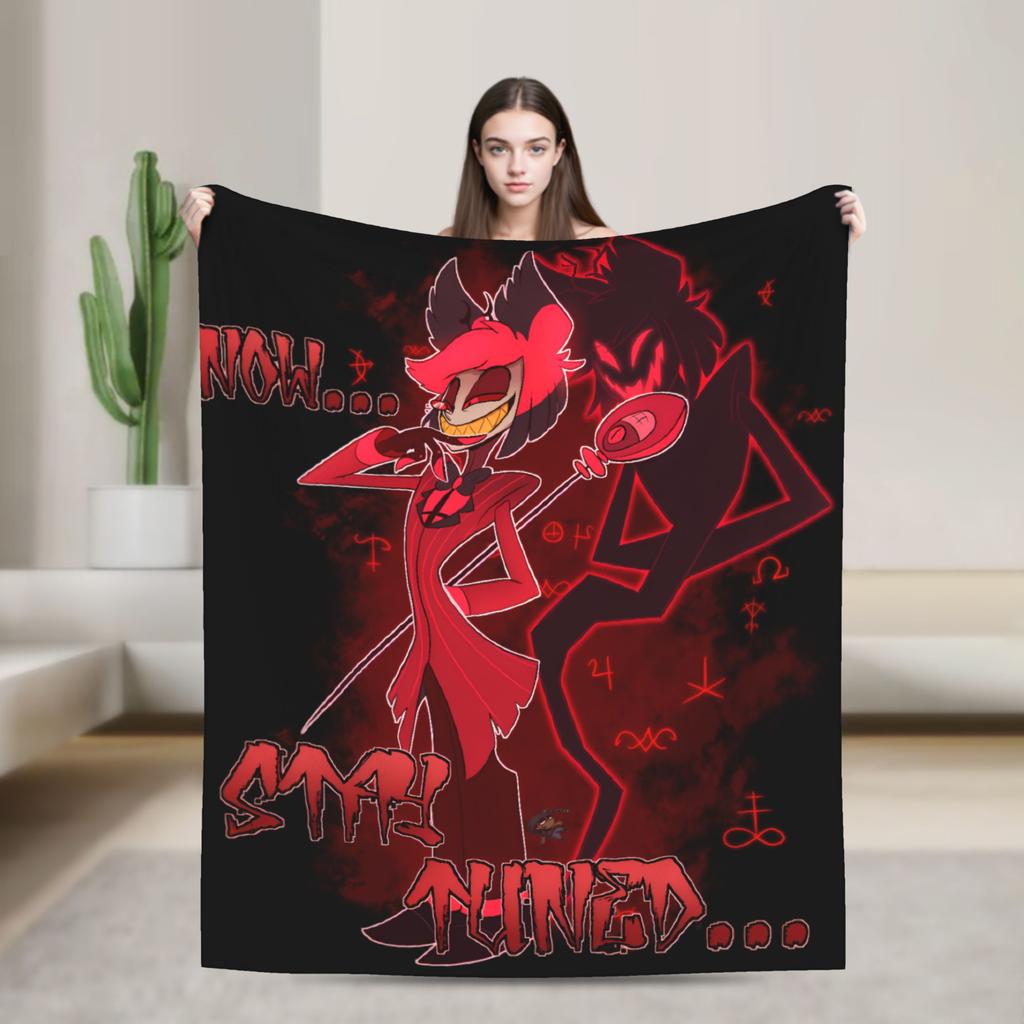 VOX H-Hazbin Hotel Alastor Game Flannel Blankets Super Soft Throw Blanket for Home Decor Office Print Bedspread Sofa Bed Cover