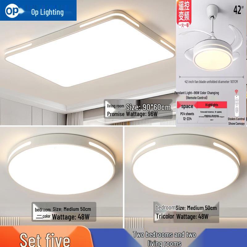 Ultra-Thin Minimalist LED Ceiling Light for Living Room, Dining Room, Bedroom - Modern Whole House Lighting Package