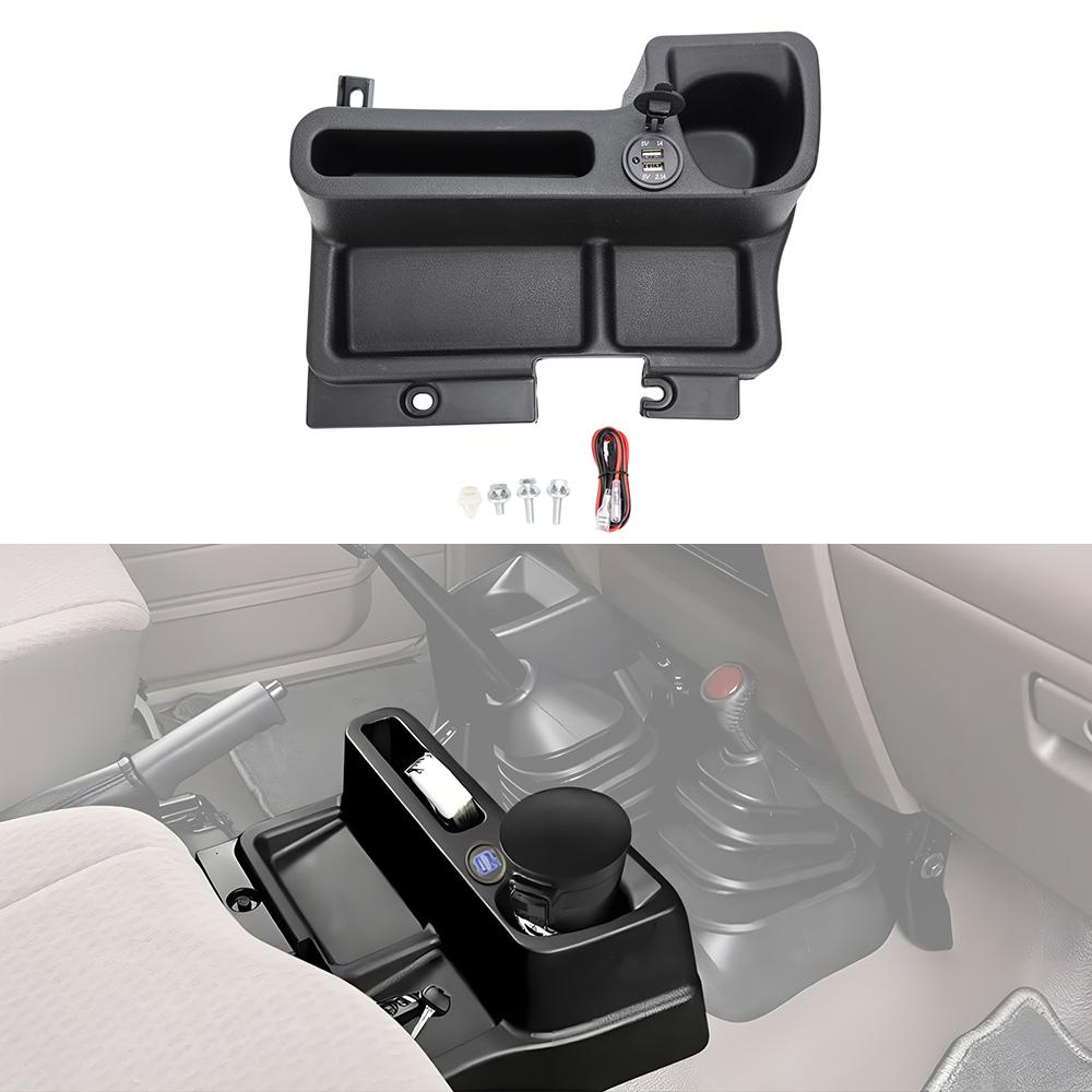Organizzatore portaoggetti per console centrale con doppie porte USB e portabicchieri per Toyota Land Cruiser LC70/71/75/76/79 2009-2020 Accessori