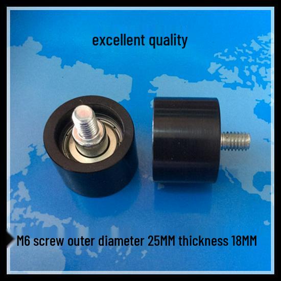 626 Rubber-Coated Nylon Roller with Shaft, 608 Bearing Pulley Wheel Guide