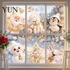 Festive Shop Window Decorations 6Pcs Christmas Clings, Xmas Reusable Double Sided Snowman Winter Holiday Decor Snowflake Clings for Home Office Party