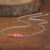 Red Fire Opal Bar Necklace: Sterling Silver, Delicate Gemstone Jewelry