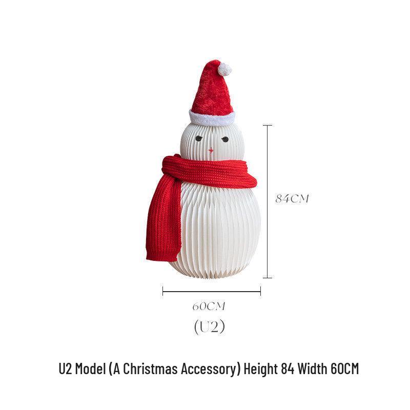 Large Nordic Paper Snowman Ornament for Storefront and Outdoor Christmas Decor
