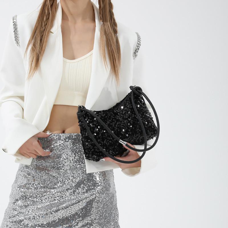 Trendy 2024 Spring Evening Party Sequin Shoulder Bag Street Fashion