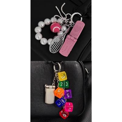 Moderne Würfel-Kette Schlüsselanhänger für Handy-Kette Miniatur-Handy-Anhänger Schlüsselhalter Taschendekoration für den täglichen Gebrauch und Partys
