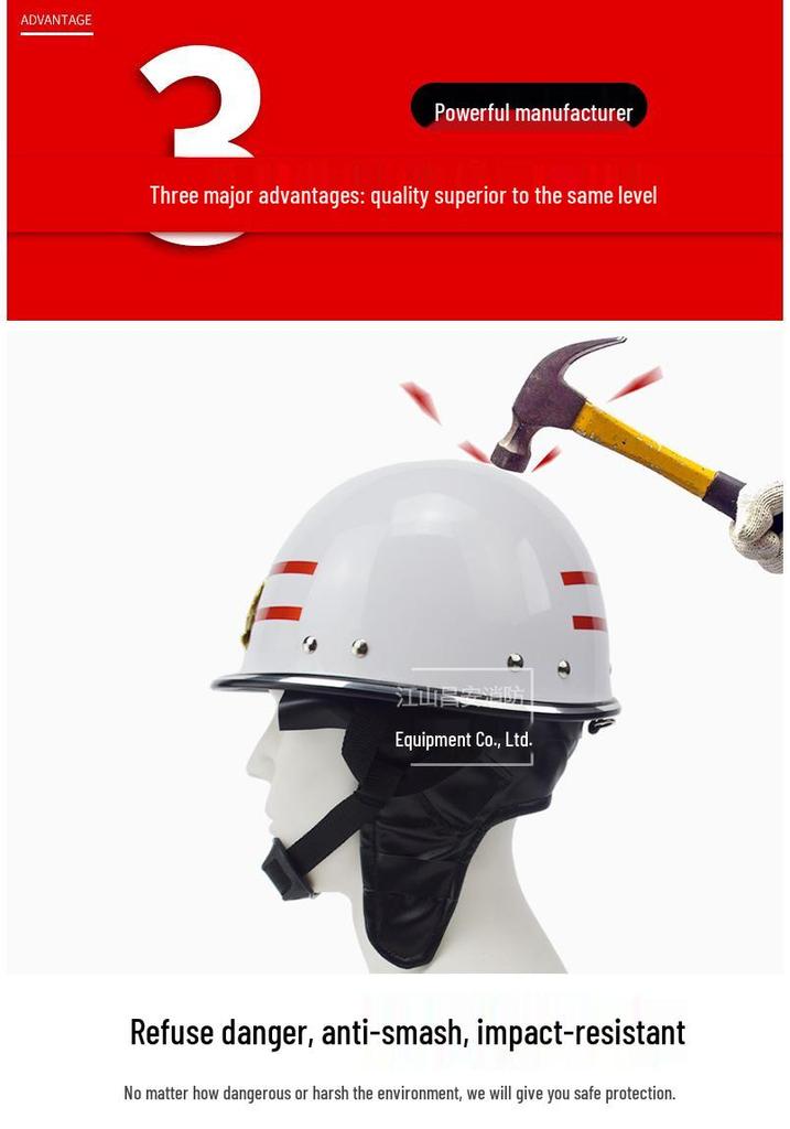 White Flame Retardant Firefighter Safety Helmet for Emergency Rescue and Disaster Reduction