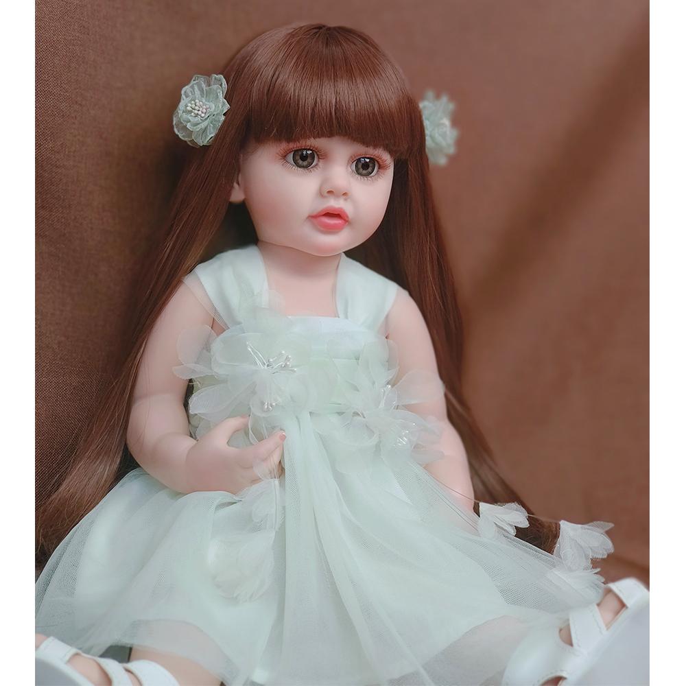 Reborn Baby Silikon Full Body 55 cm Reborn Baby Boller Vakker Jente Dukke Leker Prinsesse Dukker Til Barn Gaver