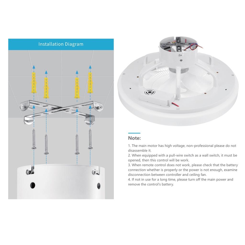 3 Modi, 36 W, dimmbare LED-Deckenventilatorleuchte, geräuscharme Deckenleuchte mit Ventilator-APP und ferngesteuerten Ventilatorlampen