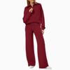 Lässiges Swear Set für Damen für Frühling/Herbst, Reißverschluss Langarm-Sweatshirt und Weitbeinige Hose 2-teiliges Set
