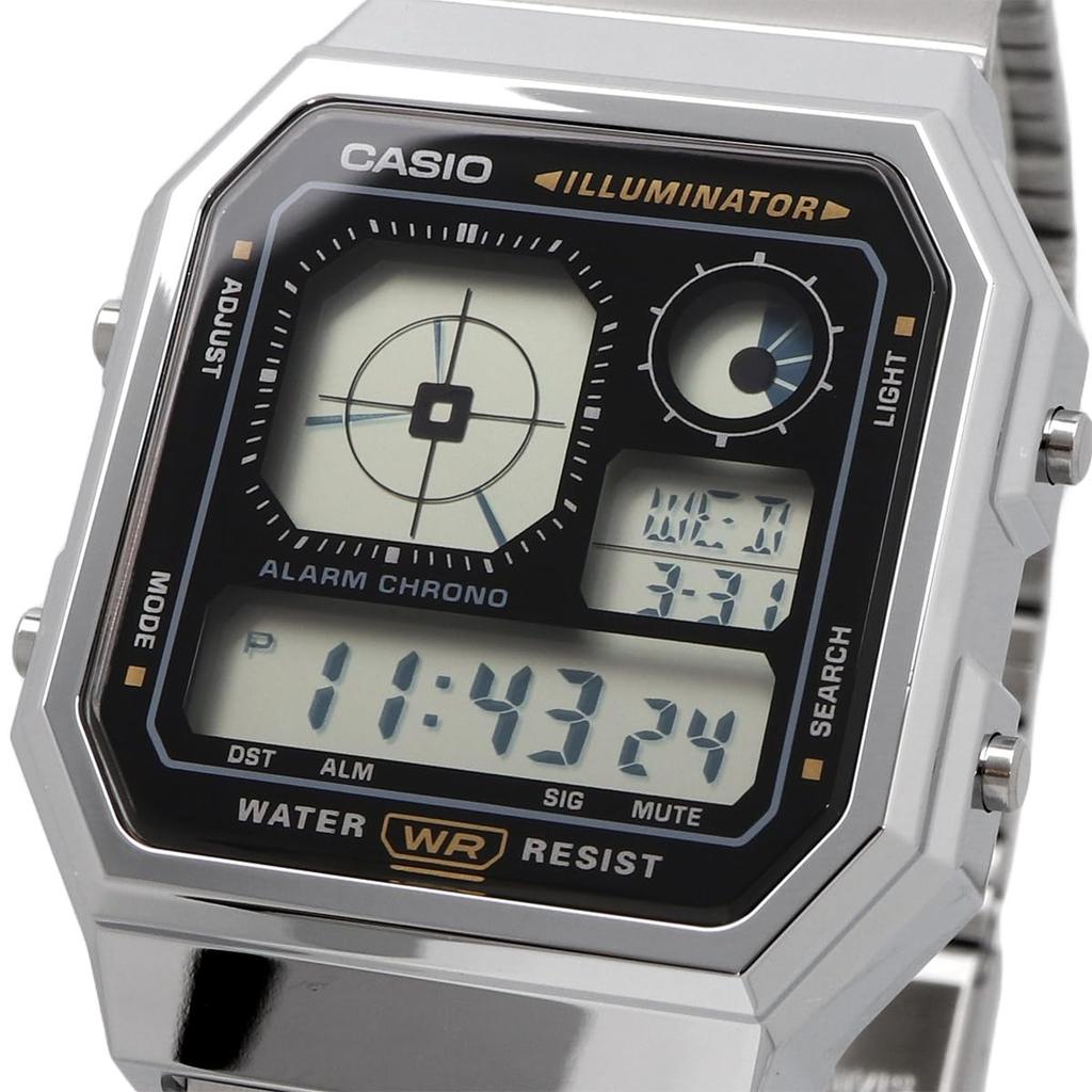Casio Standard Vintage Series Silver and Overseas Model Analog-Digital Watch, A130WE-1A, Unisex, Black, [Used]