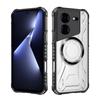 KEYSION Transparent Magnetic Case for TECNO Pova 5 Pro 5G Silicone+PC Heavy Duty Shockproof Phone Cover for for Tecno Pova 5 5G