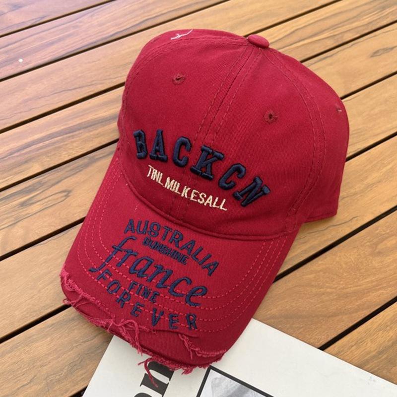 Niche edging letter embroidery baseball cap children's spring and summer face small casual versatile cap travel visor