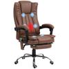 Massaging and Heating Office Chair with Adjustable Height, Reclining Backrest, Footrest and Remote Control, Brown