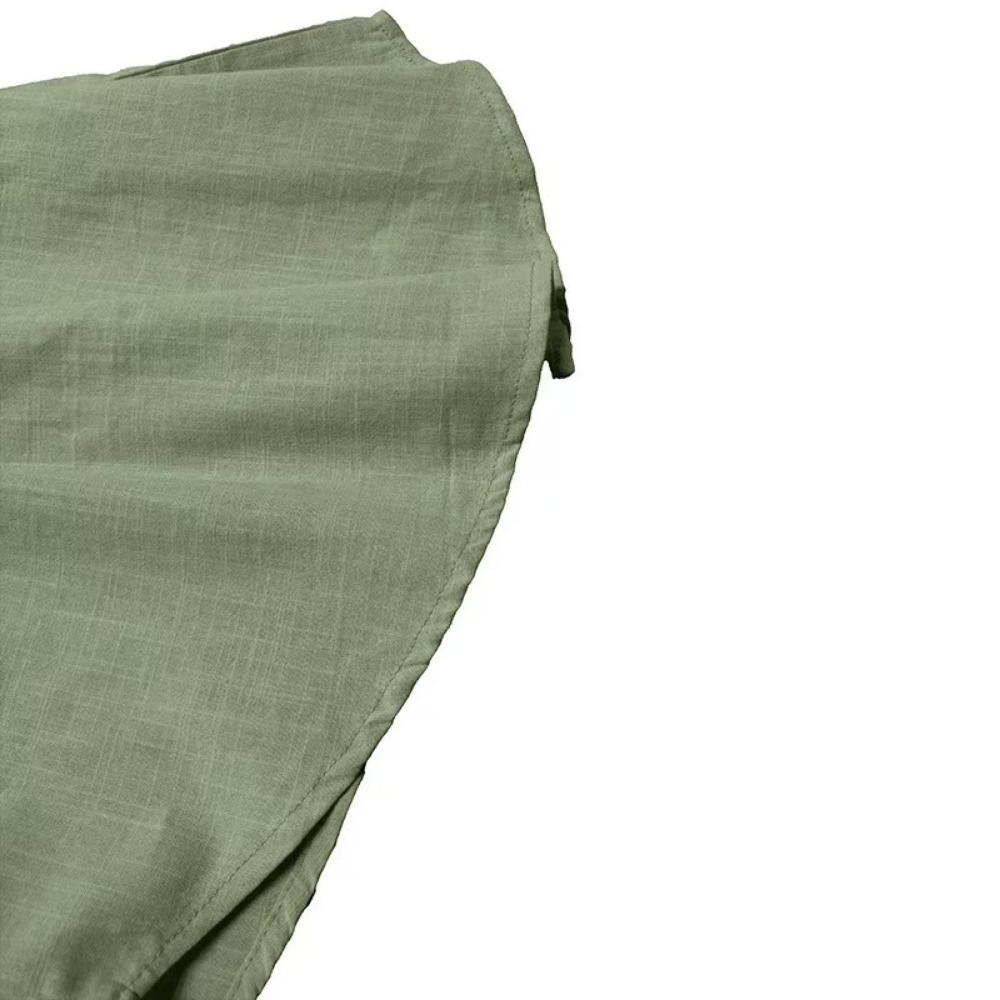 Men's Long-sleeved Henry Shirts Are Fashionable, Casual, Breathable and Comfortable, Solid-color Long-sleeved Shirts