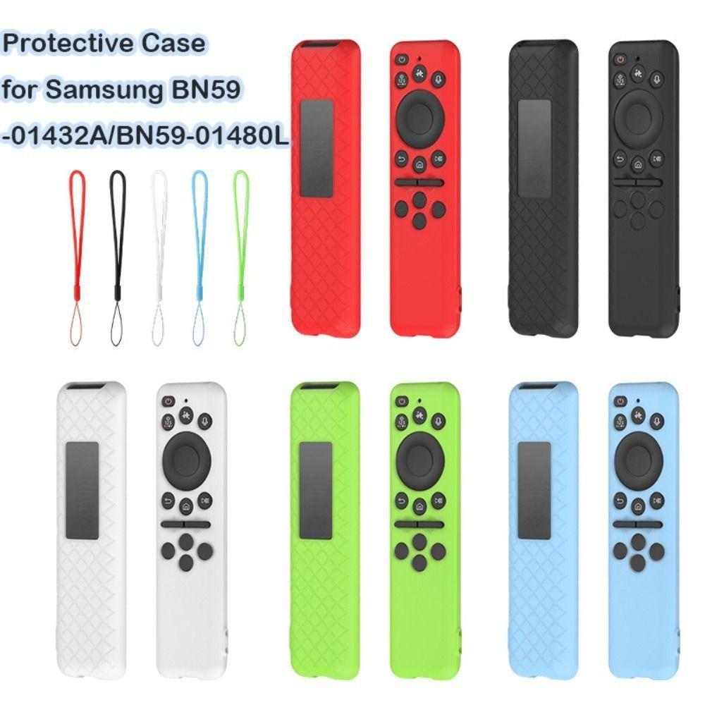 Silicone Protective Case with Lanyard Protector Soft Shell Remote Controller Cover for Samsung BN59-01432A/BN59-01480L