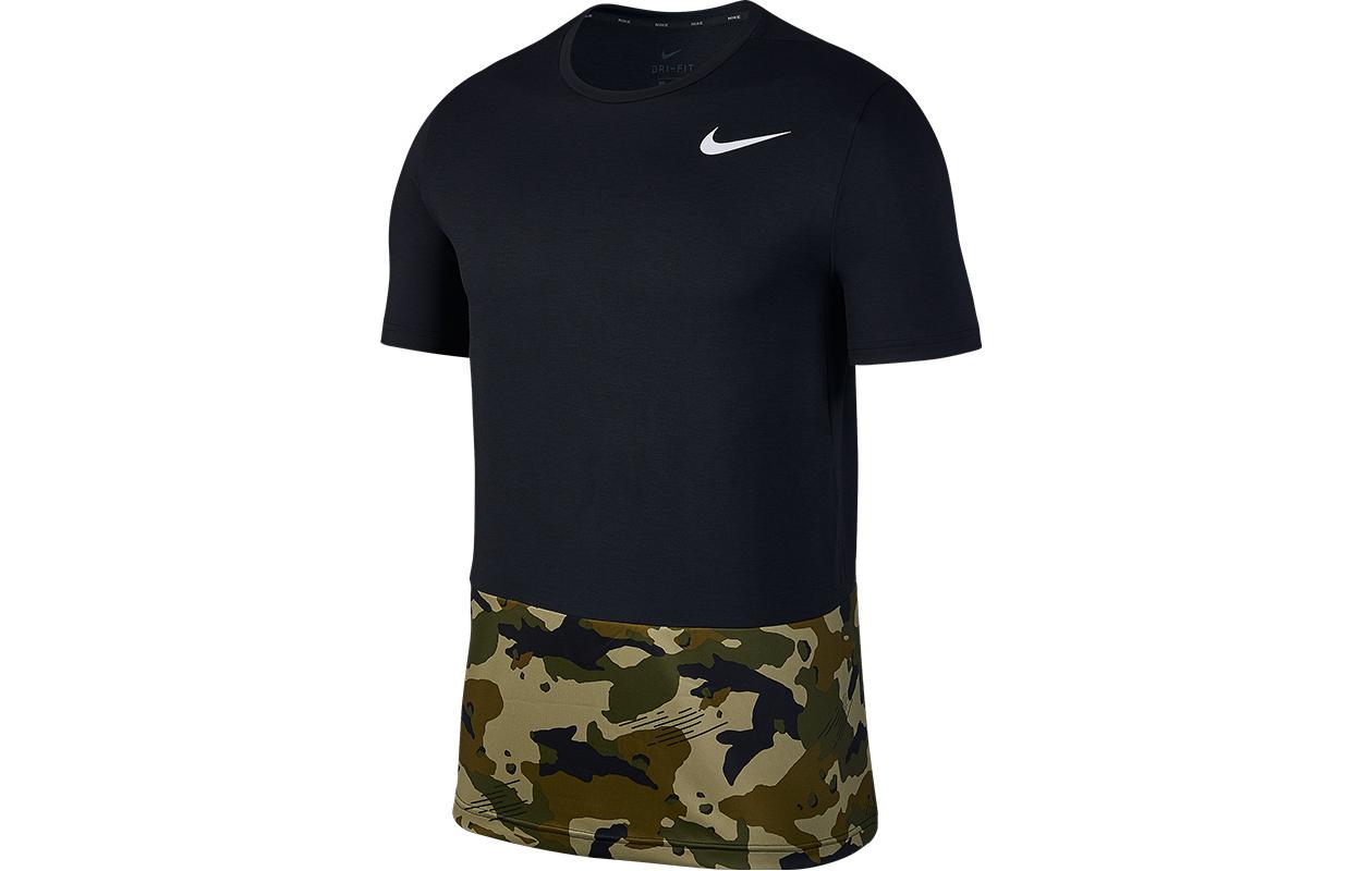 

Nike T Shirts Men s Black Crew Neck Moderate Straight Fit AQ1092-010 L