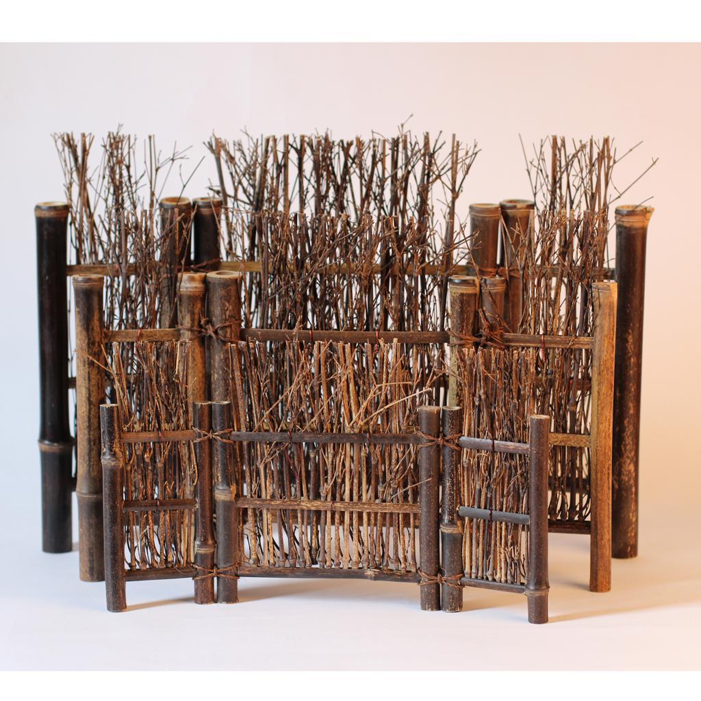 Mini Fence Home Chinese Kongfu Tea Ceremony Natural Bamboo Rustic Decor S #3