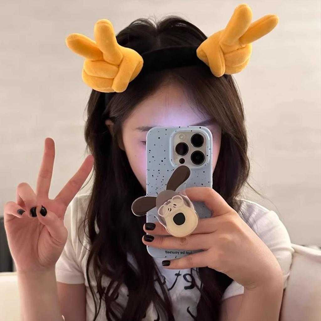 Cute Thumb Design Headbands Plush Headband Washing Face Use Hair Hoop for Costume Party Decoration