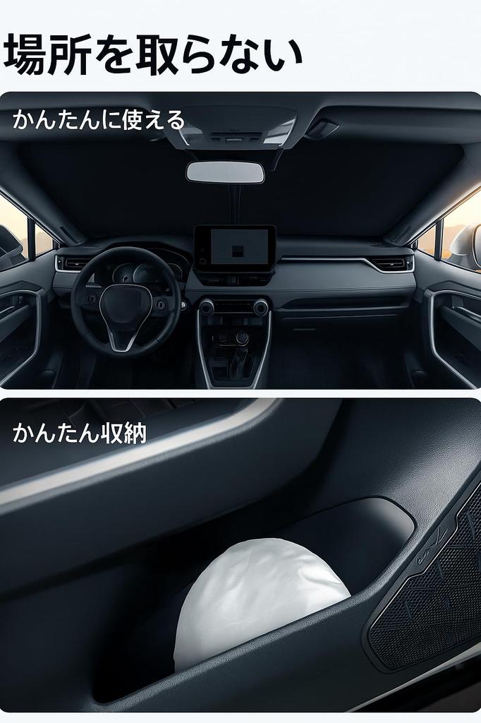 Proadsy Toyota 80 Series Exclusive Front Heat UV Dashcam Storage Bag Included Voxy/Noah (2014.1-2021) Sunshade, Foldable, 4-Layer Shielding, 99%