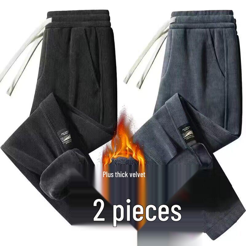 Men's Wear-Resistant Corduroy Jogger Work Pants for Autumn/Winter Construction Site Use
