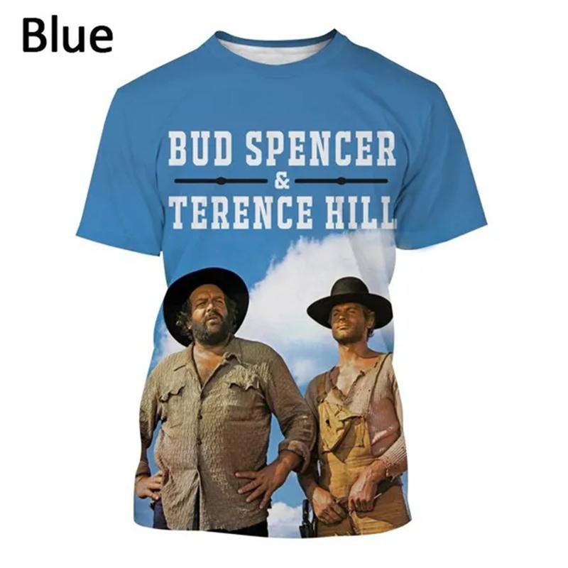 Letní Krátké Tričko Terence Hill A Bud Spencer 3D Tištěné Tričko Pánské A Dámské Ležérní Móda Vtipná Krátký Rukáv Trička Vrcholy