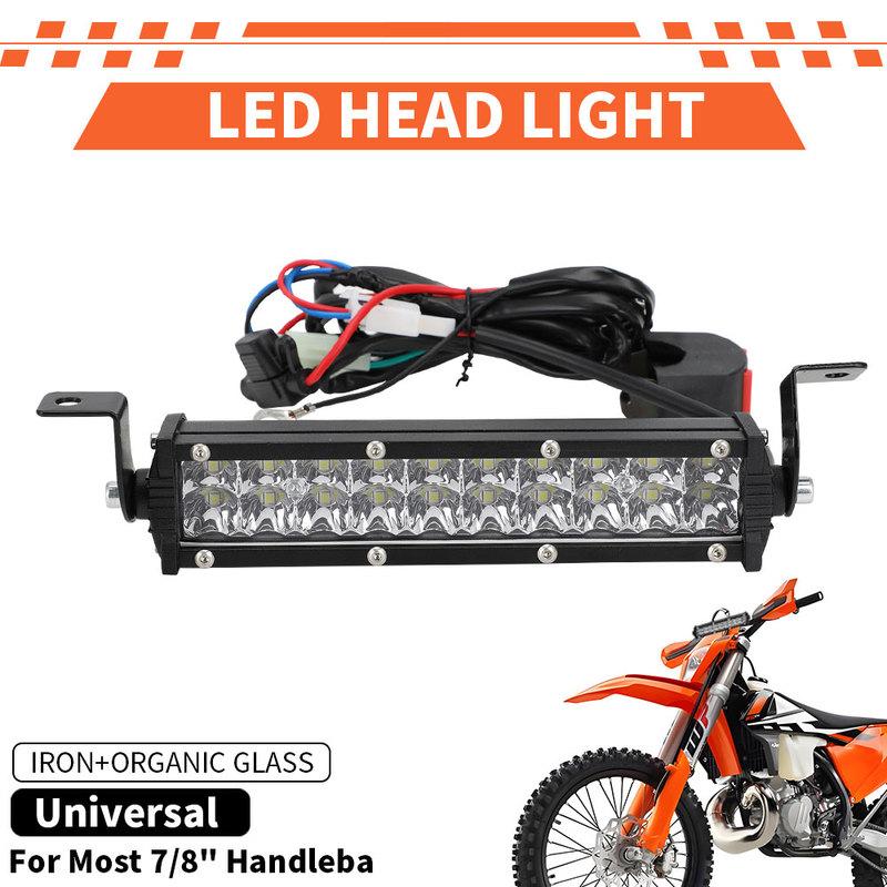 Motorcycle LED Light Bar 60W 2500lm Headlight Fit For 22mm handlebar For CRF XR EXC XC KLX 50cc 80cc 110cc 150cc 250cc Dirt Bike чёрный