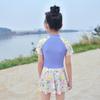 2024 Girls' Cute Skirt-Style One-Piece Swimsuit: Short Sleeve, Sun Protection, Quick-Dry. Sizes for Young To Middle-Aged Kids.