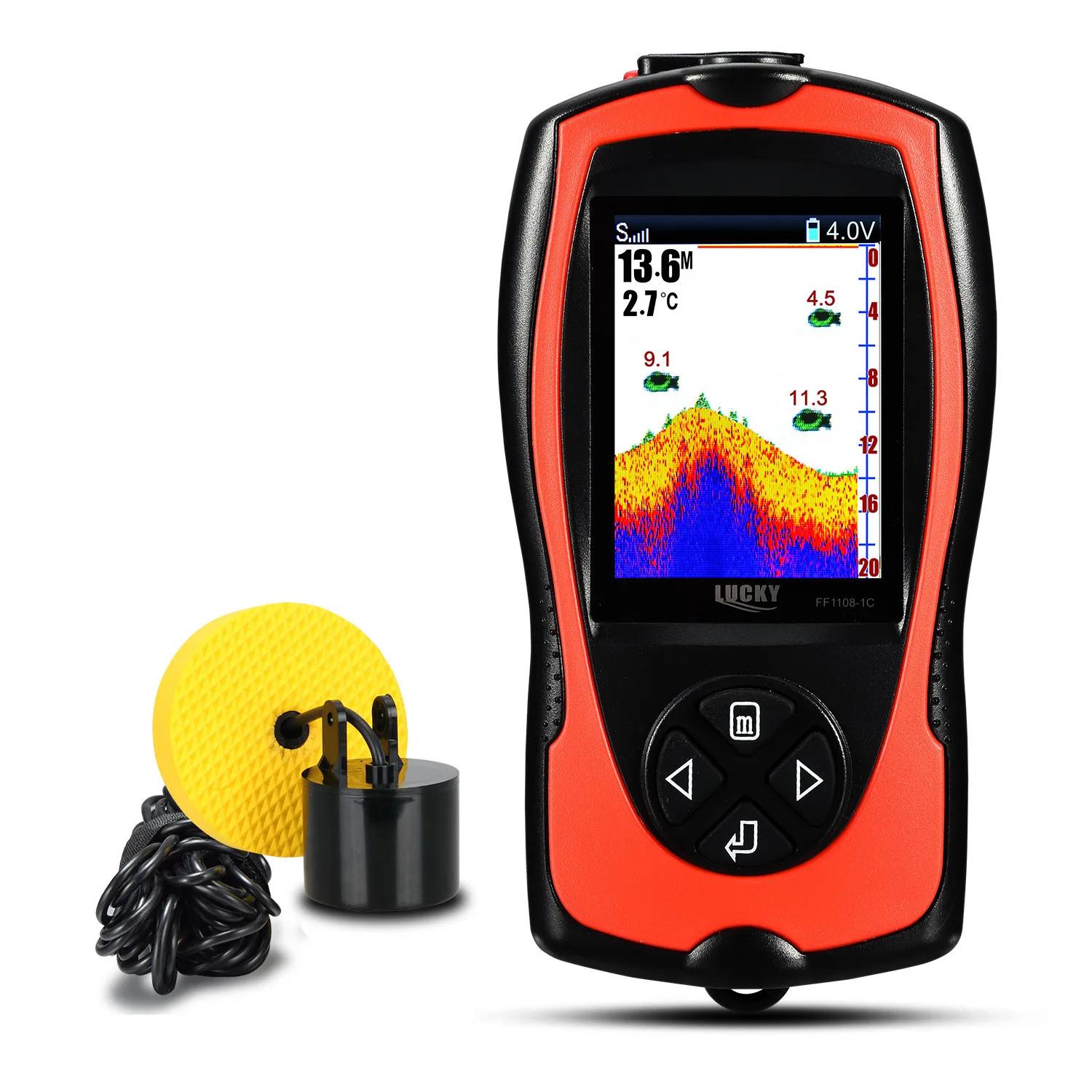LUCKY FF1108-1CT Portable Wired Sonar 100M Depth Echo Sounder 2.4 Inch TFT Color LCD Fish Finder for Fishing фуксия черный