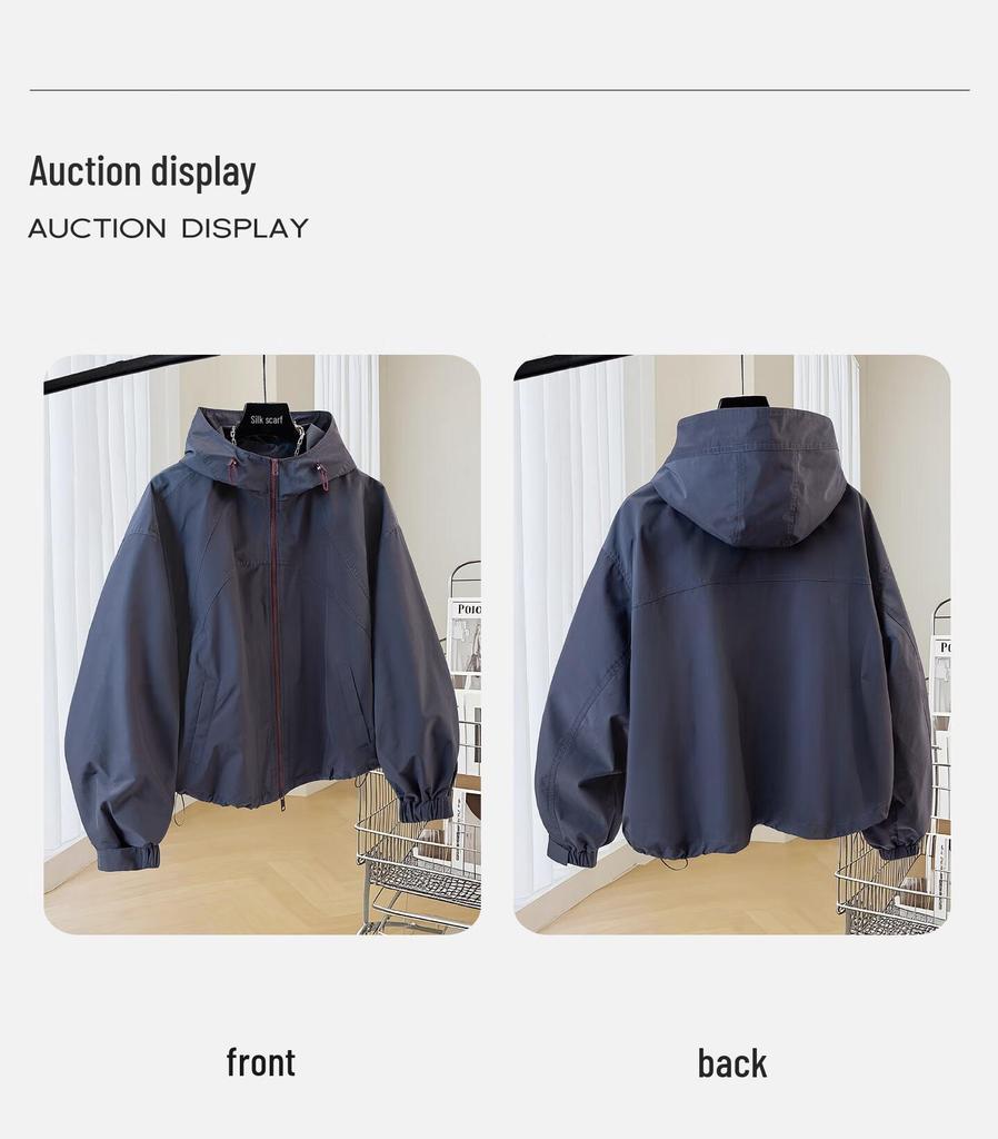 Siboshe Damen Locker Geschnittene Kapuzenjacke mit Überschnittenen Schultern