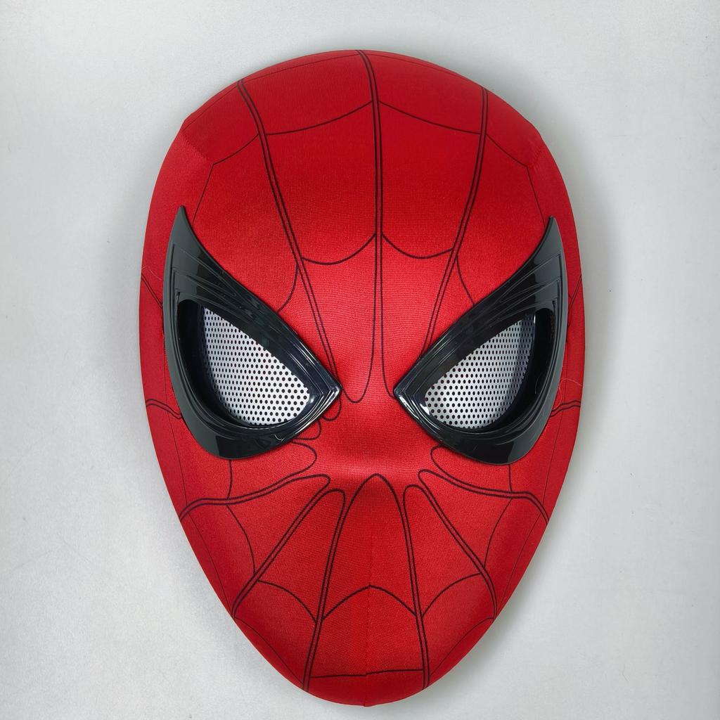Popular Breathable Spider Man Headset With Chin Operable Blink Touch Glowing Mask Miles Halloween Cosplay Boys Headgear Toy