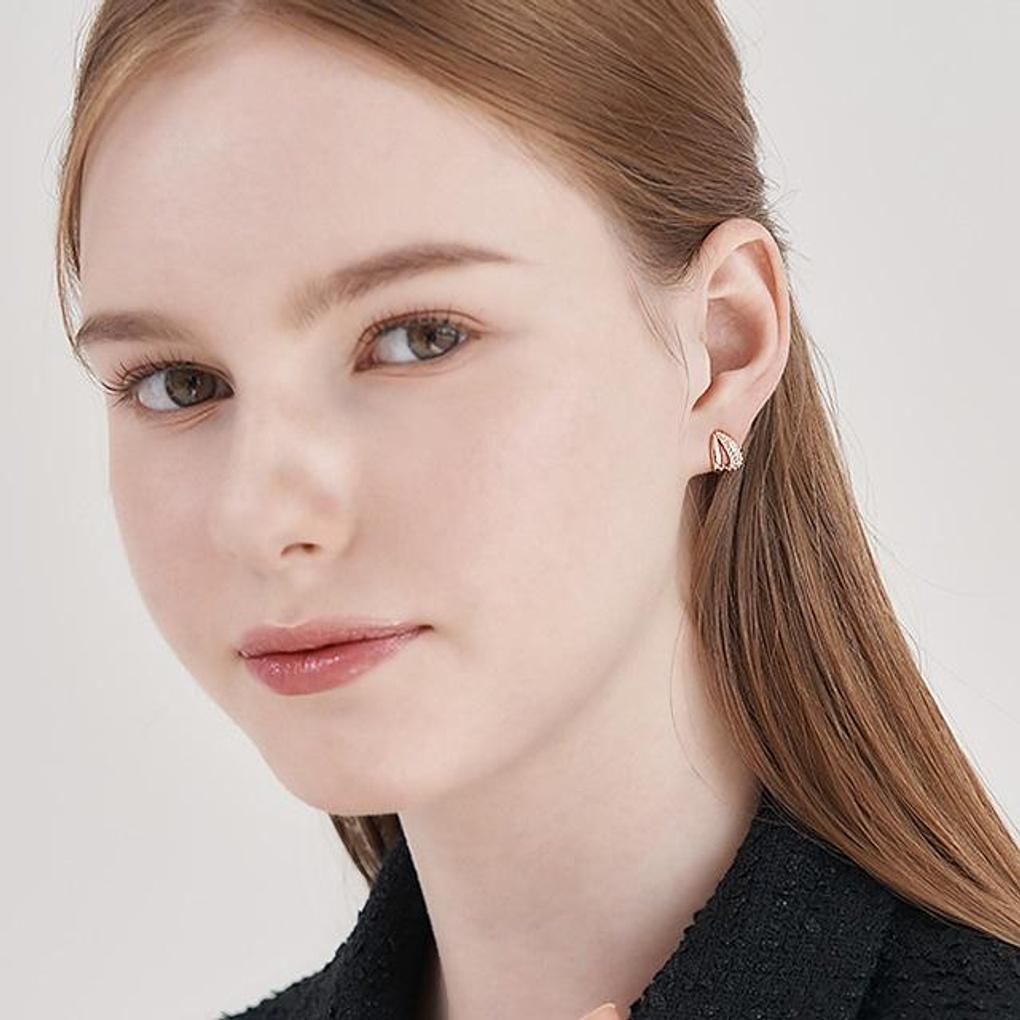 [ELLE Schmuck] 14K GF Zweireihige Ballsaal-Ohrringe ELGPEE539