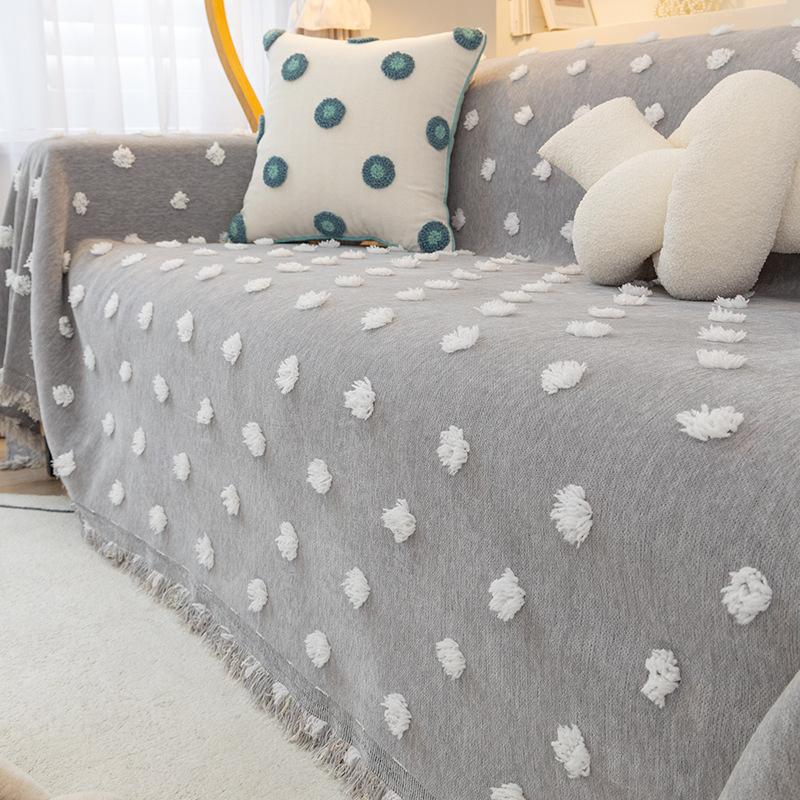 Chenille Sofa Cover Towel Four Seasons Universal Simple Fabric Ins Wind Dustproof Sofa Full Cover Blanket Cushion