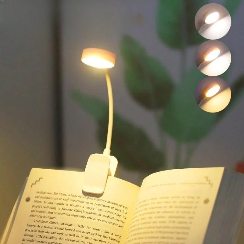 

LED Clip on Mini Book Lamp USB Rechargeable Reading Lamp Book Reading Light Portable Read Book Light Bedroom Reading Night Light