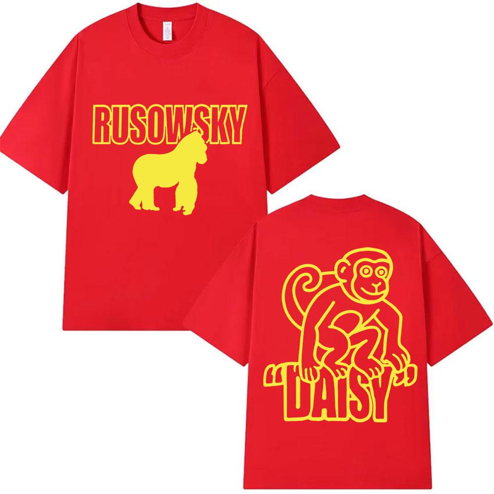 Rapper Rusowsky Daisy Tour 2025 Print T Shirt Mens High Quality Vintage Fashion Tshirts Y2k Unisex Harajuku Clothing Tshirt