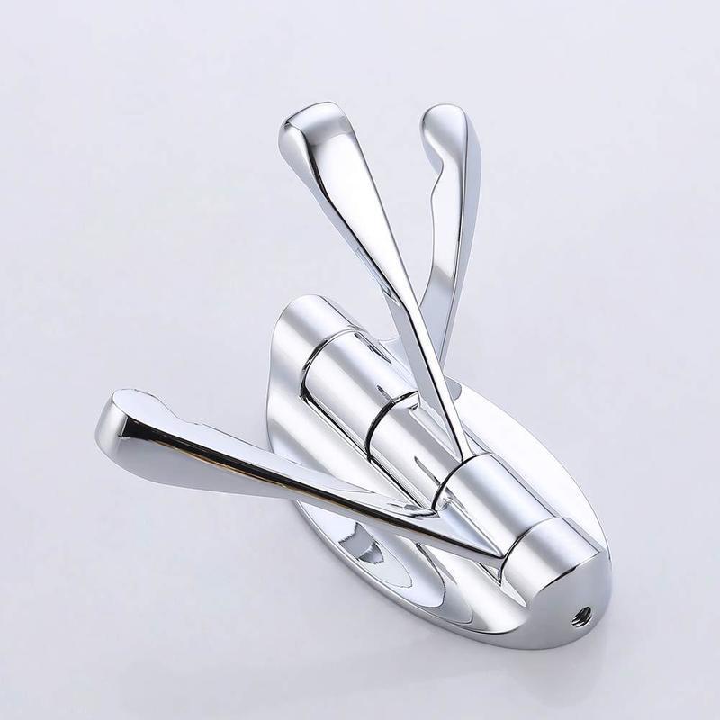 Rotating Kitchen & Bathroom Wall-Mounted Coat Hook with Three Movable Hooks