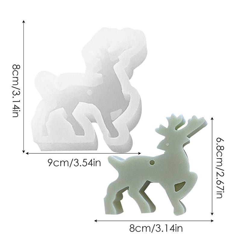 Elk Deer Silicone Mold DIY Christmas Theme Resin Deer Mould Cute 3D Christmas Animals Molds Standing Elk Mold Dessert Decor