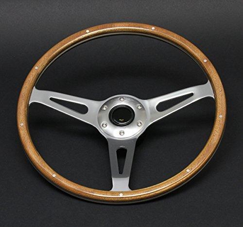 Vintage Style Wooden Steering Wheel, 36.5mm Diameter (N365W)