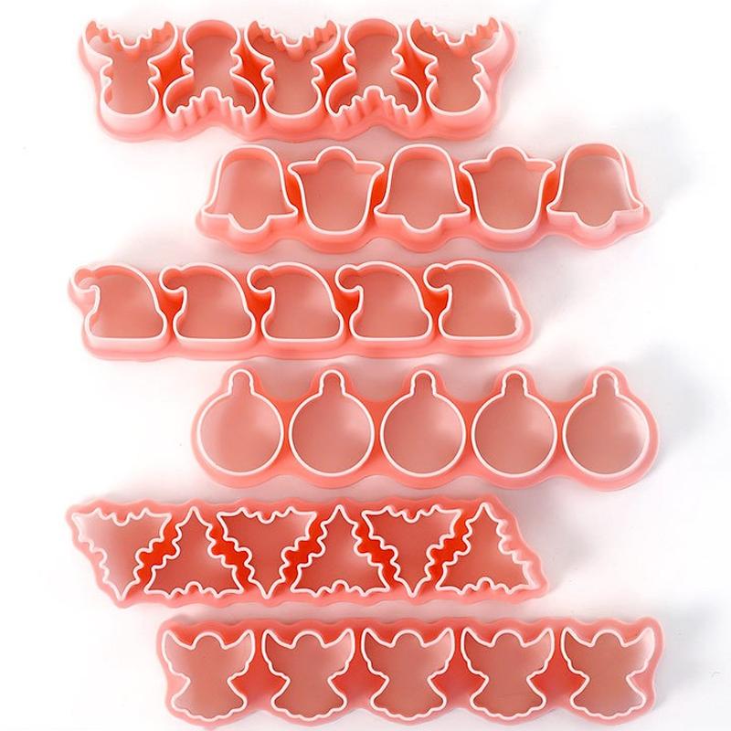 

Новые рождественские формочки для печенья штамп елка маленький олень ангел узор бисквитный эмбоссер форма 3D выпечка торта вечеринка изготовление печенья