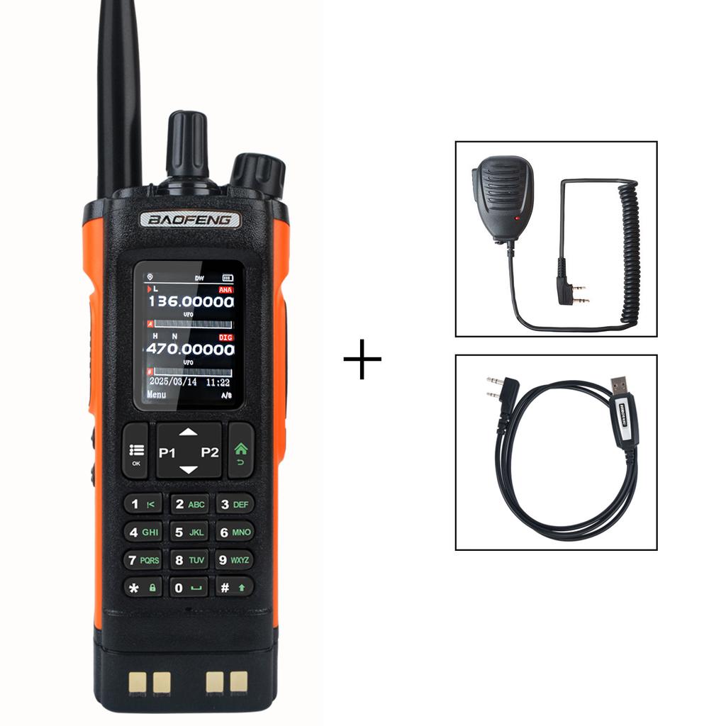 Baofeng DM-32 GPS DMR DIgital APRS Walkie Talkie AES256 Encryption 8W Air Band FM 2M 70CM GMRS Dual Band Radio DM-32UV