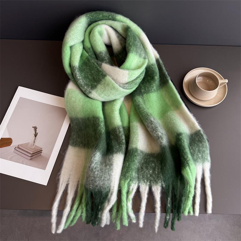 Design  Luxury Plaid Scarf Winter Warm Cashmere Women Long Pashmina Foulard Female Scarves Lady Tassel Shawl Wraps