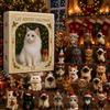 Christmas 3D Cat Ornament Advent Box, 24Day Holiday Surprise Calendar, XmasTheme Mini Kitten Pendants, Creative Tree & Desktop Decoration -New