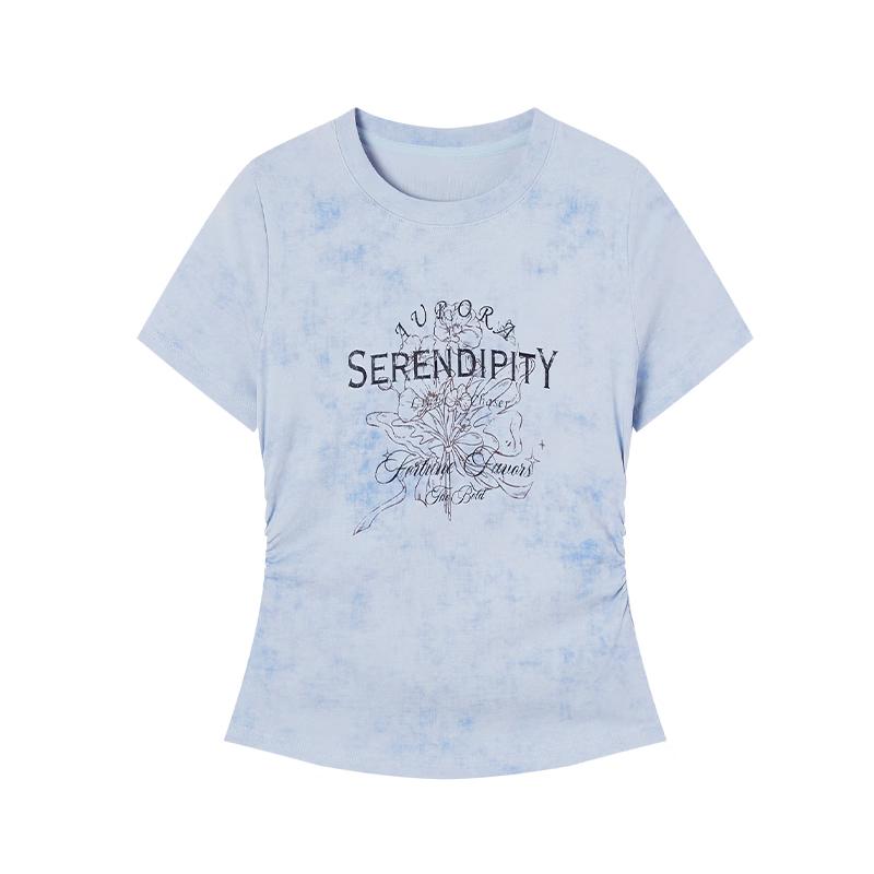 Xiangying Women s Letter Print Short-Sleeve T-Shirt M