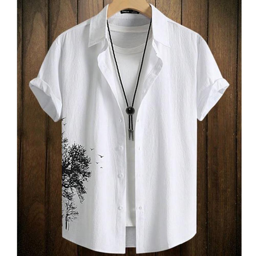 Fashionable men's shirt 3D ink print men's clothing daily casual short sleeved beach party sportswear street Hawaiian shirt