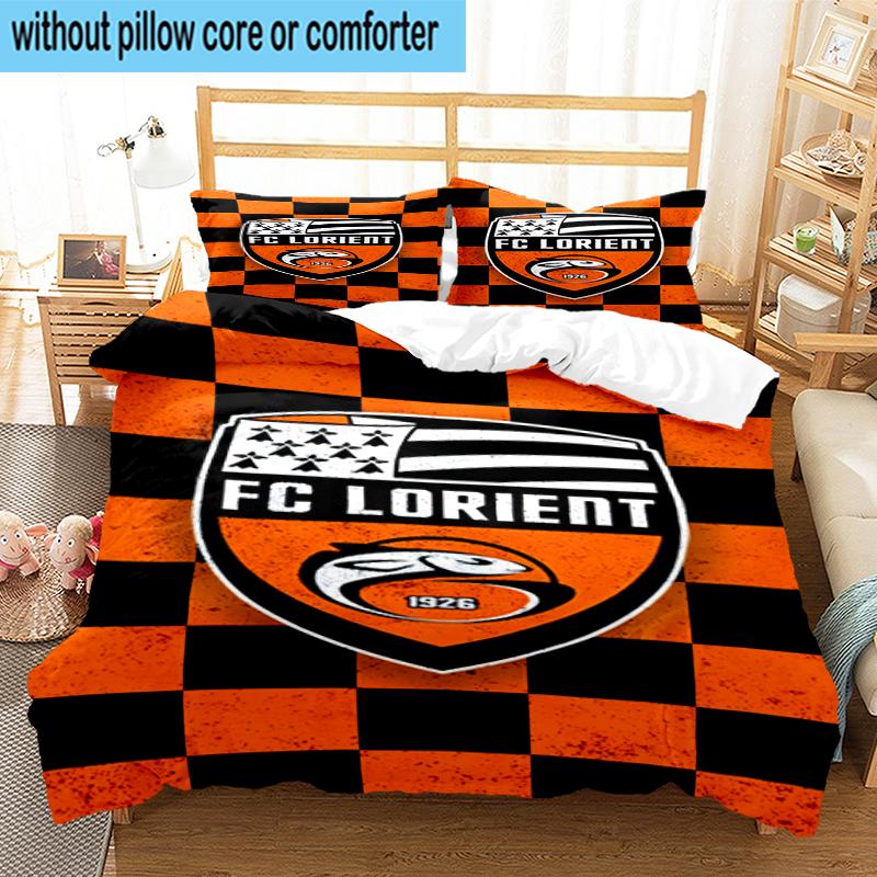 3PCS Lori-ent Football Club Bedding Set,Including 1pc Duvet Cover And 2pcs Pillowcases Perfect for Bedroom, Dormitory, Fan Christmas gift