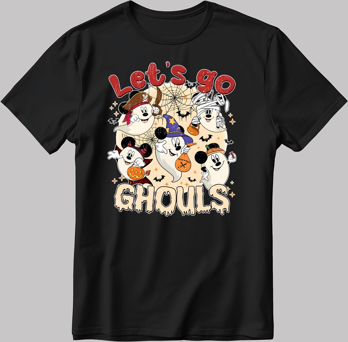 Halloween Ghost T-Shirt: Let s Go Ghouls - Men s/Women s Cotton Tee V057 M