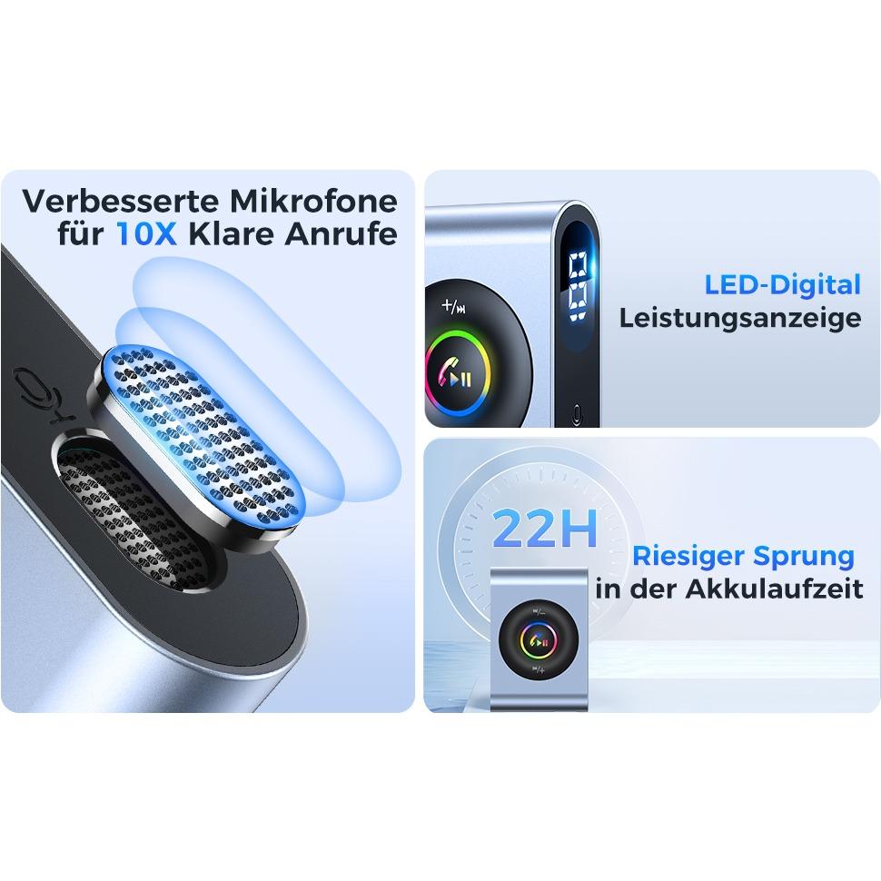 Aux Car Bluetooth 5.3 Adapter, Hi-Fi Stereo Audio, Aux for Hands-Free Kit, Noise Reduction, Bluetooth Aux Receiver, 3.5 Mm Jack for Car Sound System