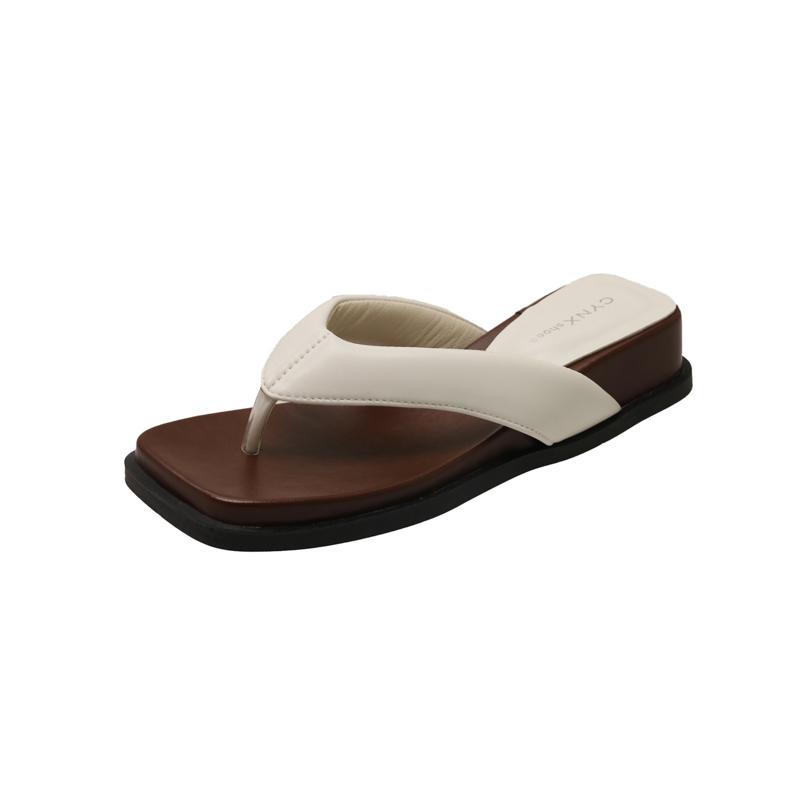 Sommer Plateau Zehensteg Damen Hausschuhe Mode Keilabsatz Pantoletten Damen Casual Gladiator Strand Flip Flop